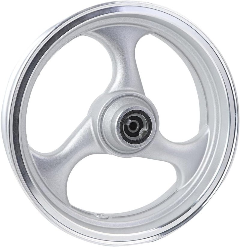 Minho Front Side Disc Brake Motorcycle 13 Inch Mt3.50x13 Wheel Hub in Steel Material Compatible with Chinese 4-stroke GY6 Engine Scooter Mopeds Jonway 125cc,Silver Color - Image 4